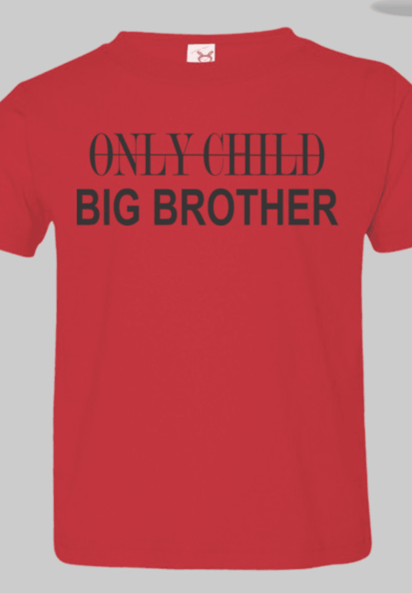 Red Big Brother pregnancy announcement tshirt