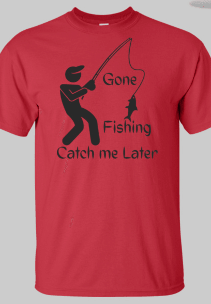 Tall Men's Gone Fishing Red / X-Large Tall